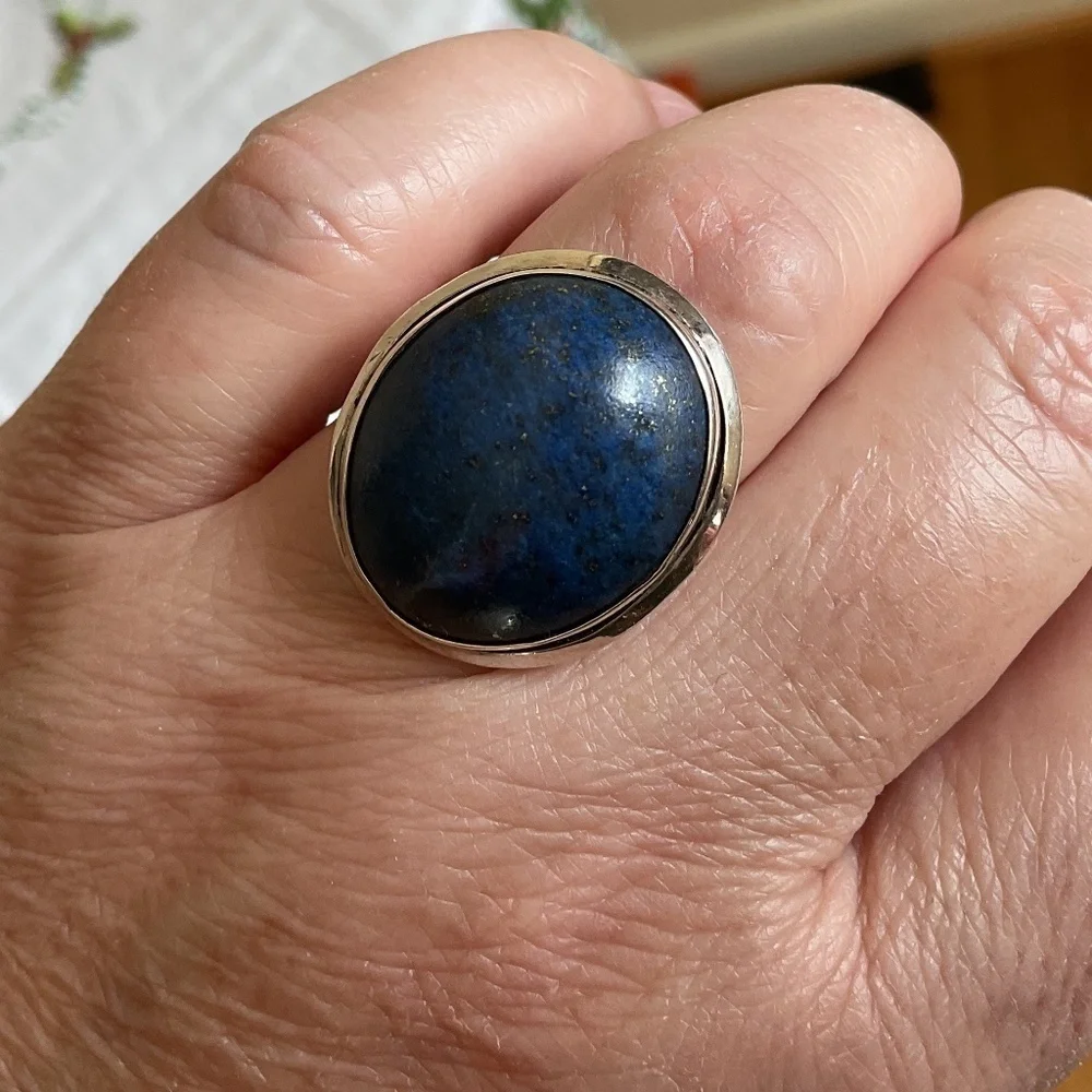 Sterling Silver 925 Lapis lazuli Ring Size US 7